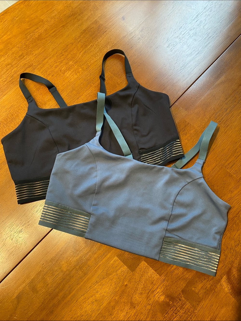 Target All in Motion Black and Slate Blue Strappy Sports Bralettes Large